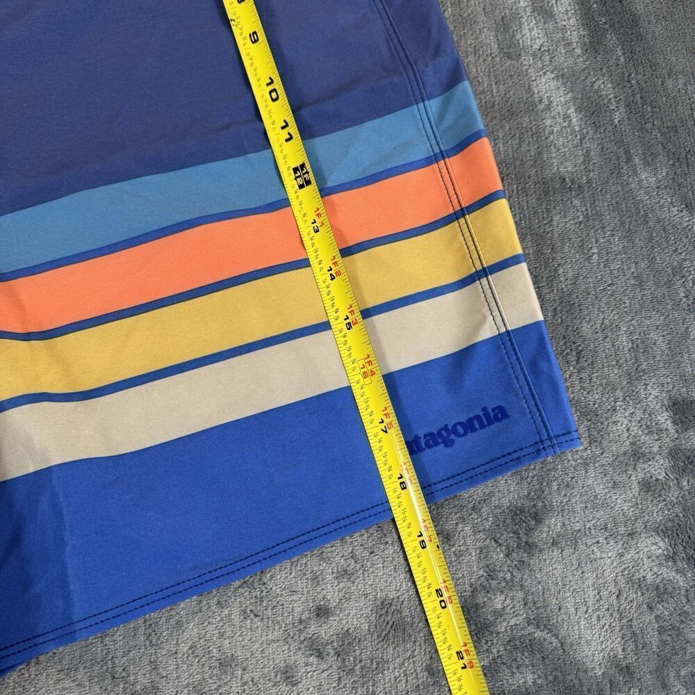Patagonia Sz 42 Hydropeak 18’ Boardshorts Santa Cruz Stripe Superior Blue NWOT - Picture 13 of 16